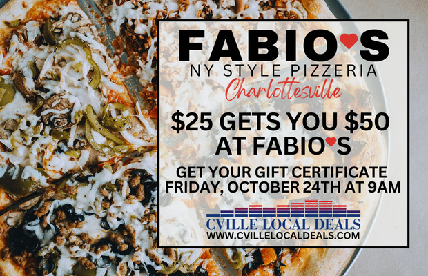 Cville Local Deals: Fabio’s Pizza Cville Local Deals: Fabio’s Pizza