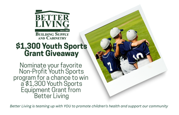 Better Living $1,300 Youth Sports Grant Giveaway